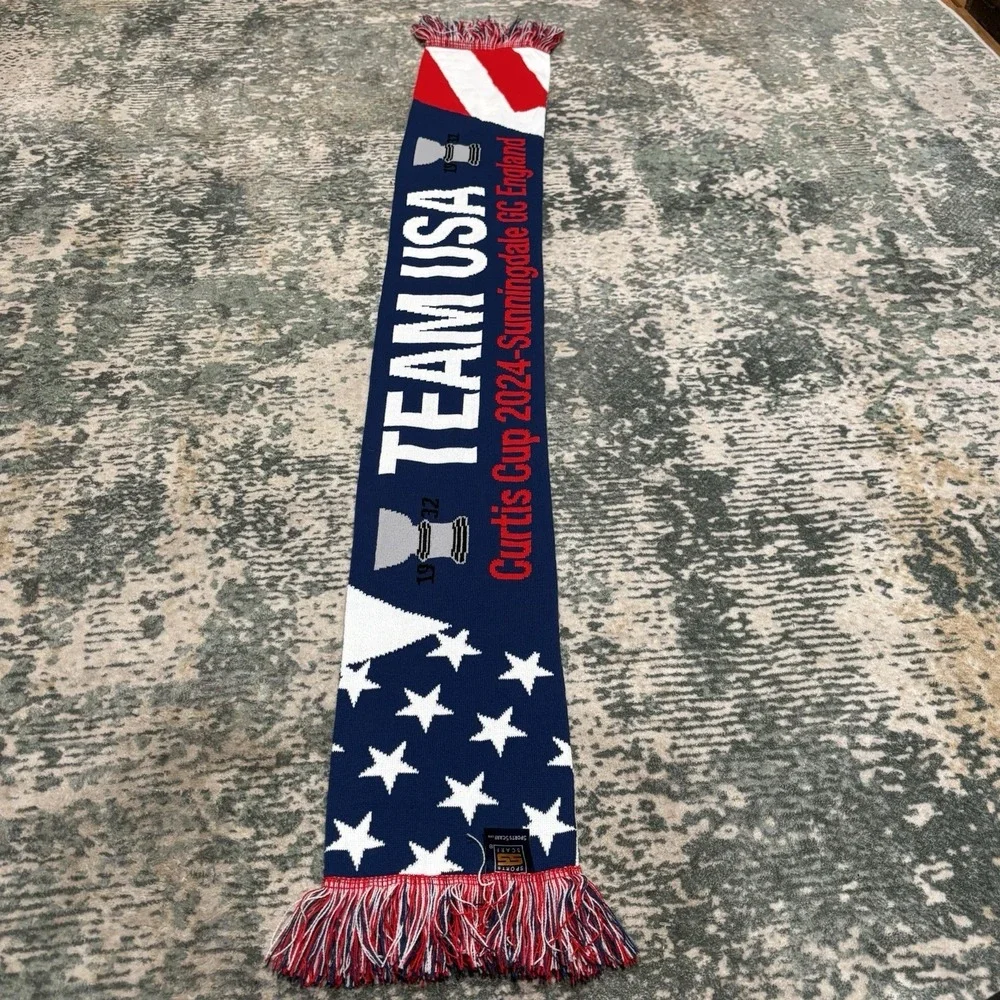 2024 Curtis Cup knit scarf Golf England EUC Team USA